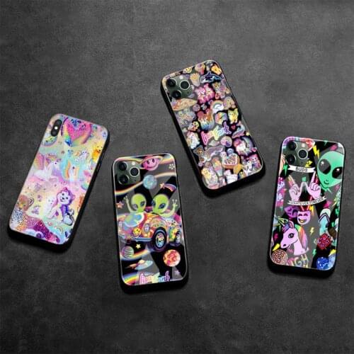 Cute Saucerman Liea Frank Stickers Rainbow Phone Case Tempered Glass For iPhone 12 Pro Max Mini 11 Pro XR XS MAX 8 X 7 6S 6 Plus