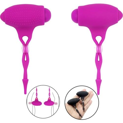 Vibrating Nipple Clamp Nipple Stimulation Clitoris Stimulator Nipple clip Vibration 1 Pair Breast Massage Breast Enlargement