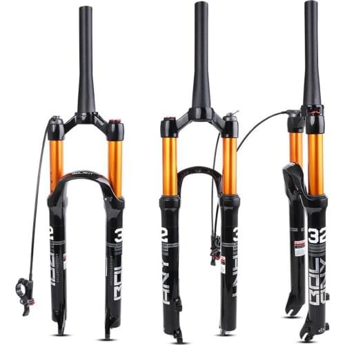 29'' Alloy MTB Bike Fork Remote Lockout Fork 120mm Travel 28.6mm Steerer Straight Tapered Fork Bicycle Accessories