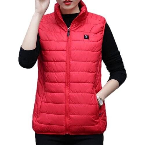New Women Electric Heated Vest Heating Waistcoat USB Thermal Warm Clothing Autumn Winter Sleeveless Jacket Female