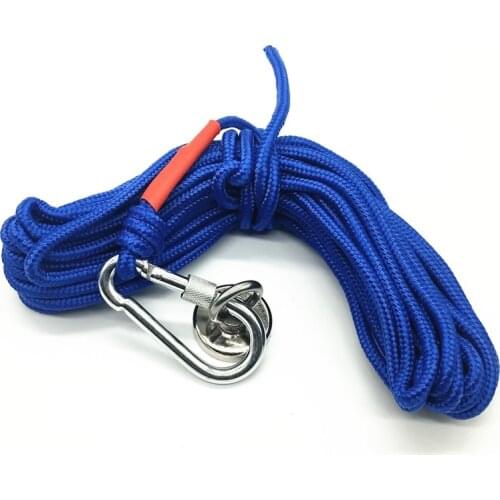 1.26inch Diameter +66 Feet Rope 79lbs Max Pulling Force Mounting Pot Ring Eyebolt Fishing Magnet Kit