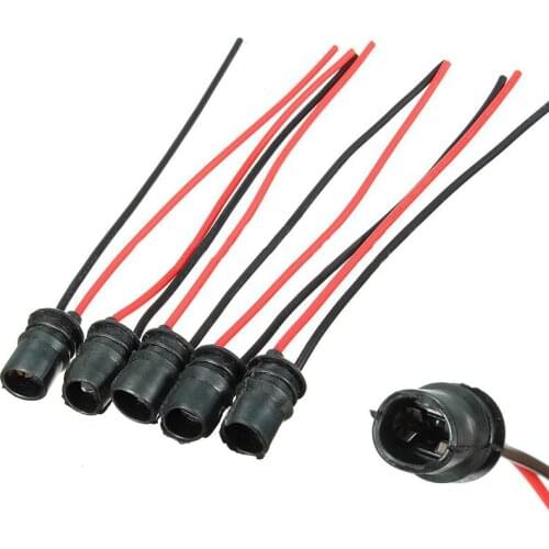 10pcs Rubber T10 W5W Car Auto Light Bulb Round Socket Lamp Holder Base Connector Fits For Motorcycle Instrument Lights