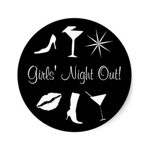 3.8cm Girls' Night Out! Envelope Sticker Seal