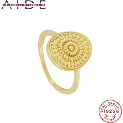 AIDE 925 Sterling Silver Anillos Rings For Women Fine Jewelry Wedding Rings Bague Bijoux Minimalist Jewerly Party Gifts Aneis