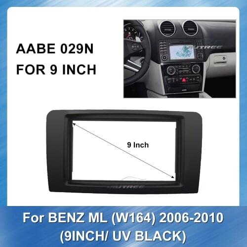 Car Radio Fascias for Benz ML W164 2006-2010 UV BLACK Dashboard Installation Trim Kit Frame Stereo Panel GPS Player Bezel
