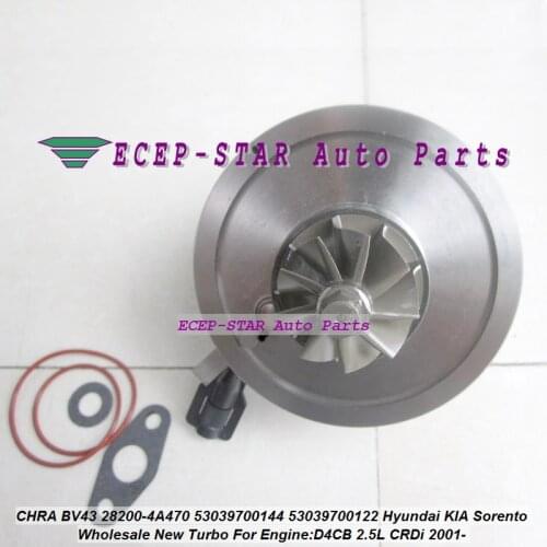 Free Ship Turbo Cartridge CHRA Core BV43 53039700144 53039700122 28200-4A470 For KIA Sorento 2.5L CRDi 01- For Hyundai D4CB