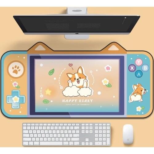 Large Mousepad Grande Cute Cat Ear Mouse Pad Kawaii Carpet Cartoon Keyboard Computer Office Rubber Notebook Laptop Desk Mat
