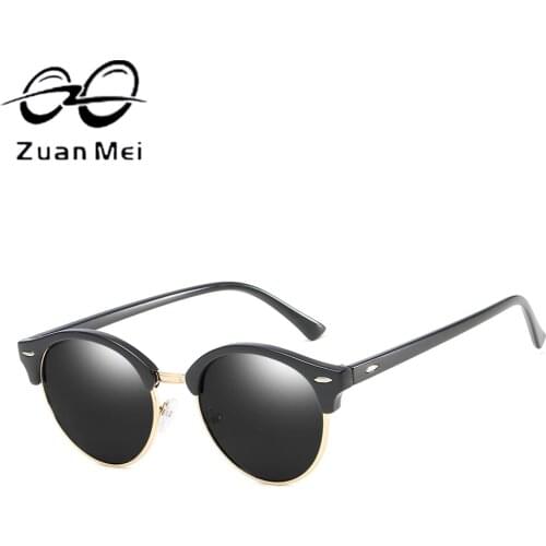 Brand man Generic Fashion Mirror Round retro M nail Gray And Gentle womens glasses Polarized Sunglasses woman ZMW18