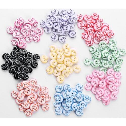 24pcs / bag 9 color childrens color resin button DIY clothing button two eye shirt button clothing accessories