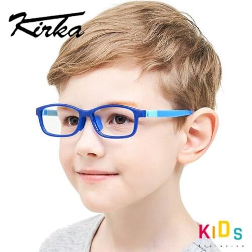 Kids Glasses Tr90 Silicon Eyeglass Frames Children Flexible Sports Children Glasses Blue Prescription Eyewear Frames Rubber