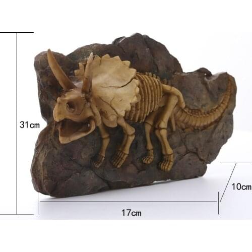 Dragon Triceratops Fossil Wall Decoration Jurassic Dinosaur Fossil Skeleton Simulation Animal Teaching Model Kids Gifts Toys