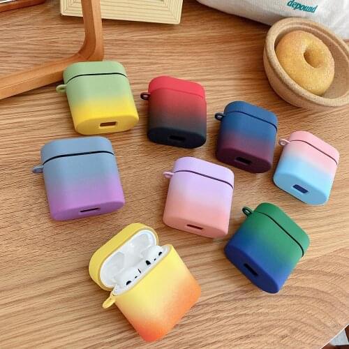 Gradient Cute Earphone Cases For Xiaomi Air 2 2S Candy Colorful Cover Protection Luxury Hard PC Fashion Shockproof Case Cover