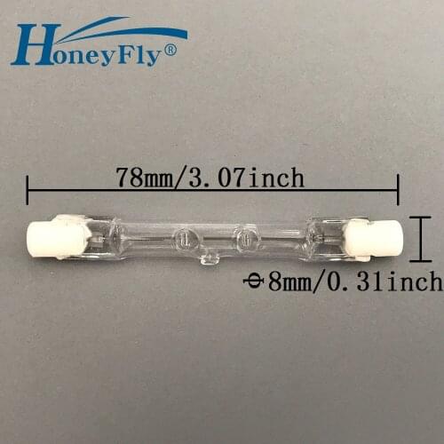 HoneyFly 2pcs J78 Halogen Bulbs Lamp Energy C J78 220V 48W 80W 120W 160W R7S Double Ended Filament Flood Light Quartz Tube