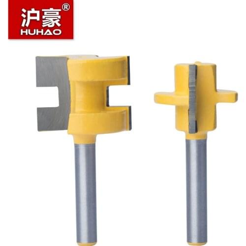 HUHAO 1pc 1/2" Shank Router Bits Milling Cutter CNC Tool Trimming Machine Boring Tool Male And Female Hoe Head Square Tooth Bit