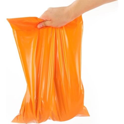 INPLUSTOP 50Pcs Orange Poly Envelope Bag 14 Wires Self Adhesive Seal Thicken Clothing Gifts Mailing Bags PE Plastic Courier Bag