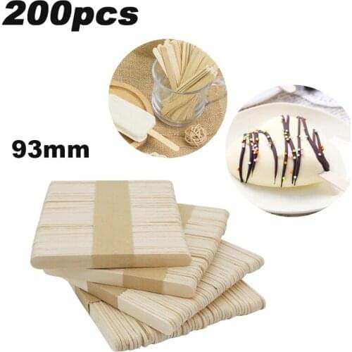 Kitchen Accessories Natural Wooden Ice Cream Popsicle Sticks Ice Cream Spoon Cake Tool Ice Cream Lolly Stick DIY Hand Art Crafts