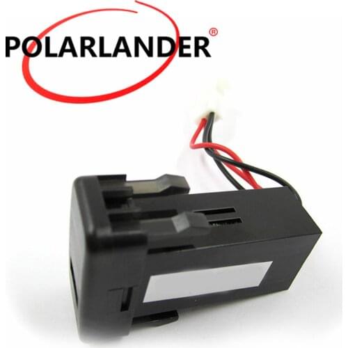 Hot 5V 2.1A Led light USB Port socket adapter single USB car charger with blue light voltmeter for Toyota