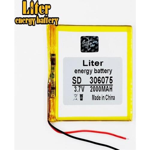 Li-po 3.7V 2000mAh Lithium Polymer Rechargeable Battery cells power For PAD GPS Vedio Game E-Book Tablet PC Power Bank 306075