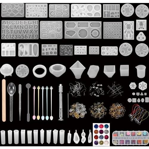 300Pcs Jewelry Epoxy Silicone Casting Molds Sets Mixed Style UV Resin Tools Molds For Diy Jewelry Making Findings Kits Supplies