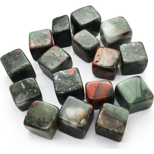Natural healing gemstone crystal stones blood stone cube tumbled stone for gift