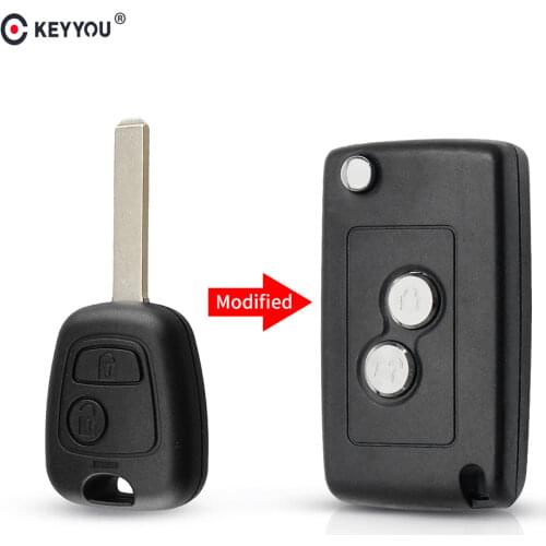 KEYYOU New Modified Remote Car Key Shell Case Filp Folding Fob Case For Toyota AYGO For Citroen C1 C3 For Peugeot 307