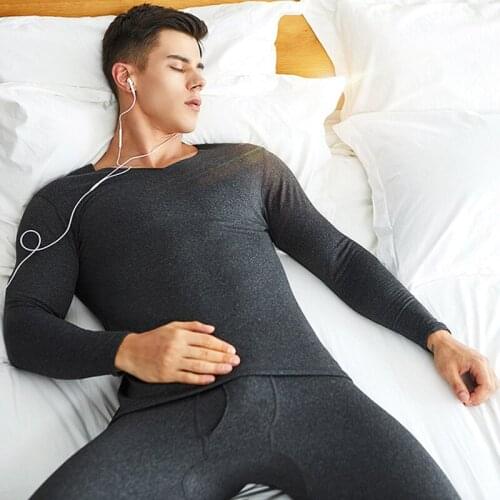 New Men Winter Cotton Thermal Underwear Warm Thickening Plus Size Long Johns Seamless Plush Heating Undershirt