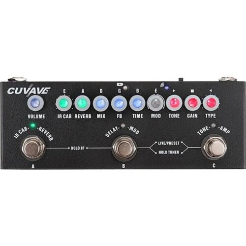 Hot-Cuvave Cube Baby Multi Effects Pedal with 8 Ir Cabinet Simulation with Reverb Delay Chorus Phaser Tremolo Effect