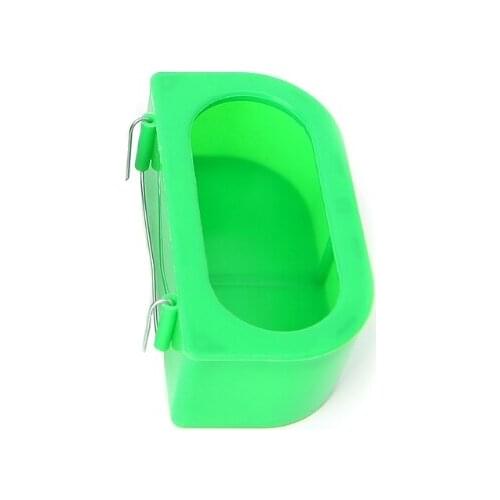 B0KB Green Food Water Plastic Bowl Cups Parrot Bird Pigeons Cage Cup Feeder Feeding