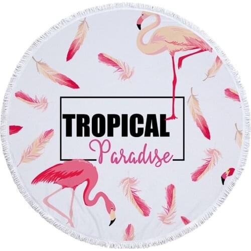 150CM Women Bath Towel for Beach Thick Round 3d Summer Tropic Flower Fruit Printed Beach Towel Fabric Towel Tapestry Yoga Mat