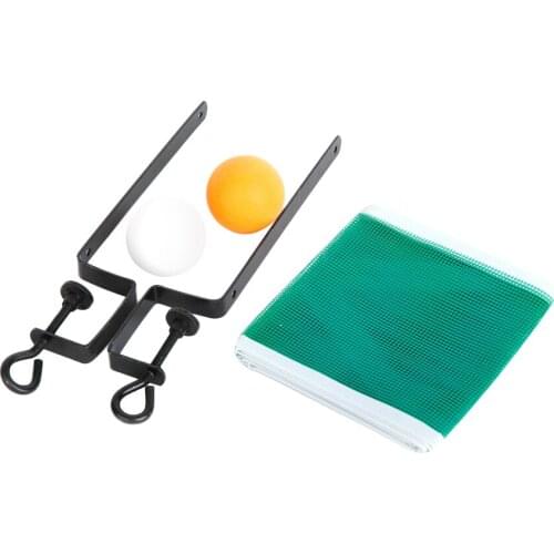Portable Table Tennis Pong Set 1 Net 2 Post Clamp Brackets 2 Balls Game