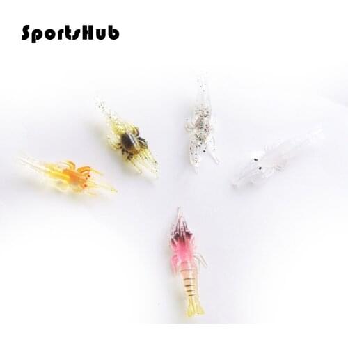 SPORTSHUB 6CM 1.2G 25PCS/Lot Soft Fishing Lures Soft Fishing Soft Bait Isca Artificial Bionic Shrimp Lures FT0010