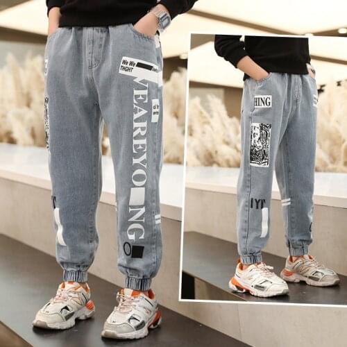 2021 Simple Baby Spring Autumn Jeans Pants For Boys Children Kids Trousers Clothing Teenagers Gift Home Outdoor High Quality