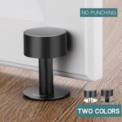 LETAIJIA Stainless Steel Rubber Door Stop Non Punch Door Holder Door Stopper Floor Wall Mounted Nail-free Doorstop Door Hardware