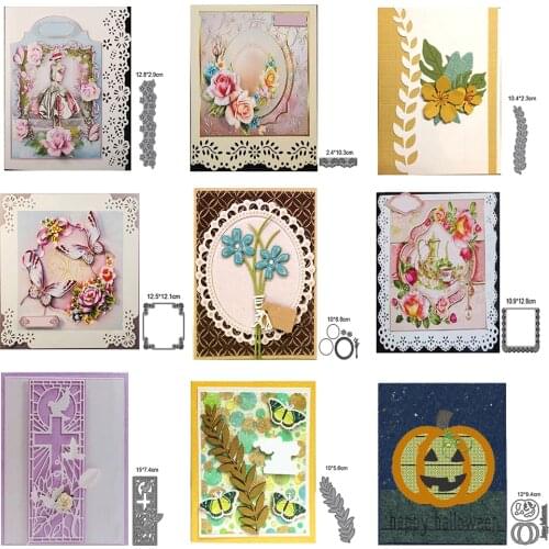 Happy halloween background border metal cutting diy photo album scrapbook card making embossing template decoration mold