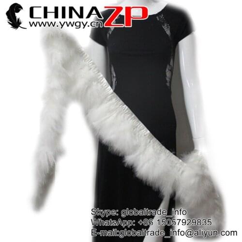 Made in CHINAZP Factory Good Quality White Marabou Turkey Fluff Feathers Fringe Trim