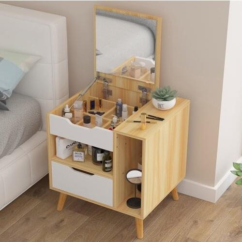 Nordic White Dressers Nightstand Bedroom Furniture Dressing Table With Mirror Drawer Mini Bedside Table Makeup Table TDUZ