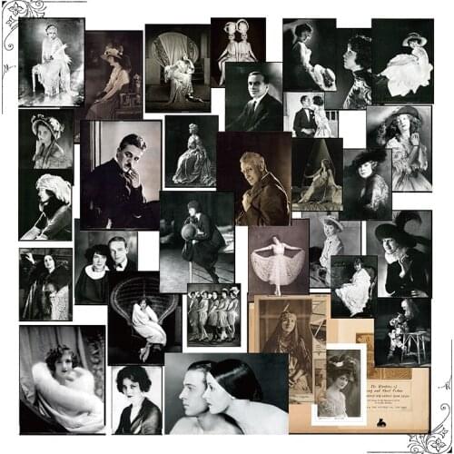 Old Hollywood photos paper decorative sticker letters account sticker sulfuric acid paper sticker four into D039