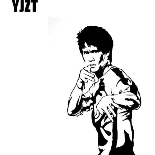 YJZT 10.2CM*17.8CM Bruce Lee Film Actor Vinyl Decal Car Sticker Black/Silver C3-0062
