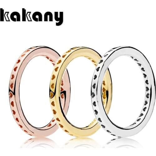 2019 S925 Sterling Silver Womens LOGO Shining Heart Rings For Commemorative Day Gifts Original 1:1 Fashion Jewelry