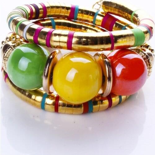 The famous fashion beaded Bohemian national style is a multilayered bangle