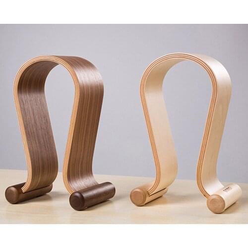 1pcs U Shape Wood Headphones Stand Holder Hanger Wooden Headset Desk Display Shelf Rack wooden stand for headphones