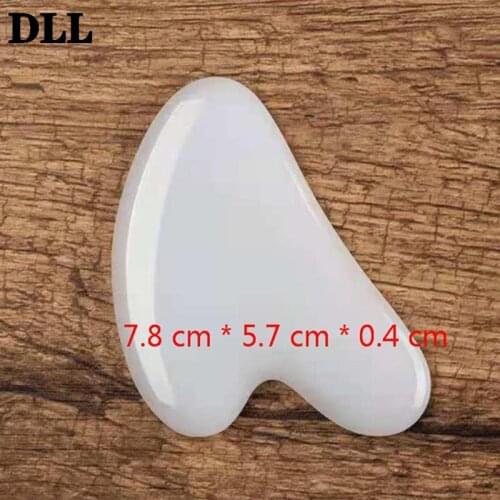 1pcs White Jade Facial Beauty Scraping Massage Tool Heart Shaped Gua Sha Tool