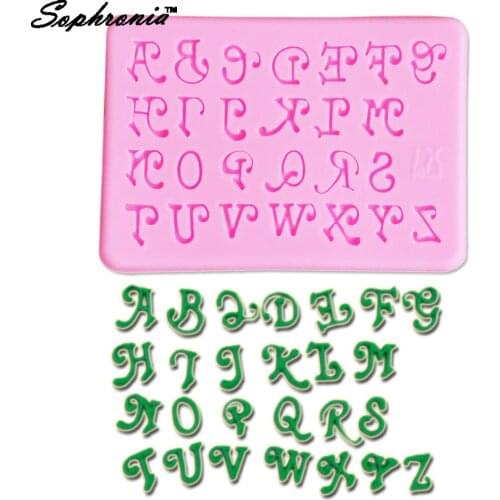 10PCS/SET Alphabets Letters Embossing 3D Silicone Mold Fondant Cake Mold Bakeware Sugar Cooking Tools m647,9.5*6.1*0.4cm