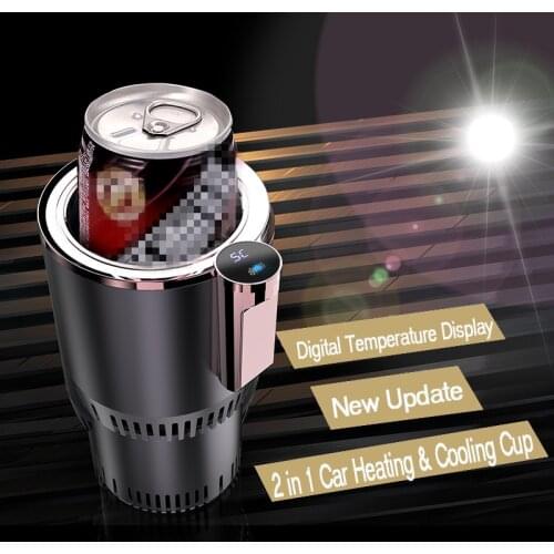 DC 12V Car Heating Cooling Cup 2-in-1 Car Office Cup Warmer Cooler Smart Car Cup Mug Holder Tumbler Cooling Beverage Drinks Cans