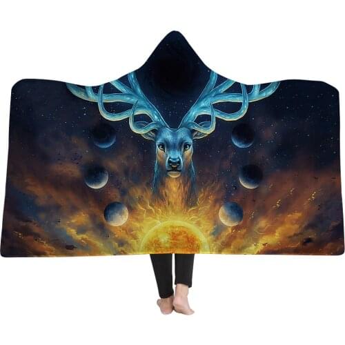 3D Digital Printing Wolf Series Magic Cloak For Home Use Shawl Sofa TV Blanket Comfortable And Warm Flannel Does Not Pilling