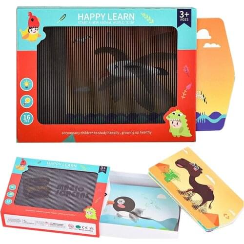 3D Flash Card Animated Cognitive Animal Magic Box Moving Cards Montessori Toys for Kids Early Learning Educational Reading Gifts