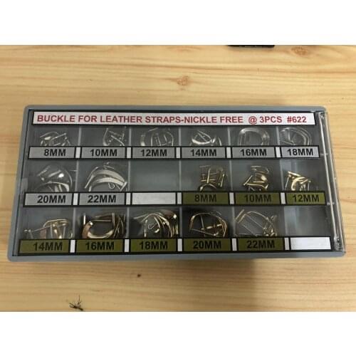 Assortment of 48 PCs Gold and Silver Buckles for Leather Straps Nickle Free Watch Band Clasp Kit