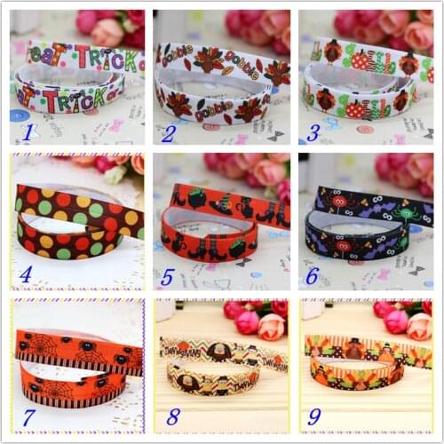 5/8'' Free shipping Fold Elastic FOE halloween Thanksgiving printed headband headwear hairband diy decoration wholesale OEM S82