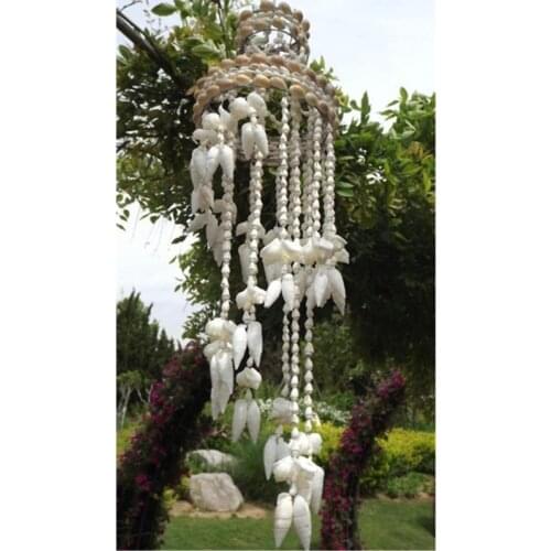 50cm Natural Hanging Wind Chimes Wall Dream Catchers Modern Handmade Coral Shell Home Room Decoration White