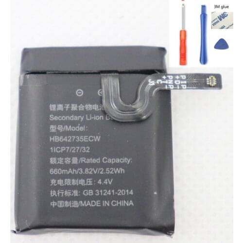 ISUNOO 660mah watch battery for HUAWEI HB642735ECW batteries With Repair Tools